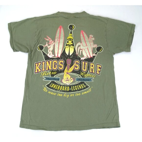 VTG Looney Tunes Beach Retro King Surf Graphic T-Shirt Crew Neck‎ L Distressed - Picture 1 of 12